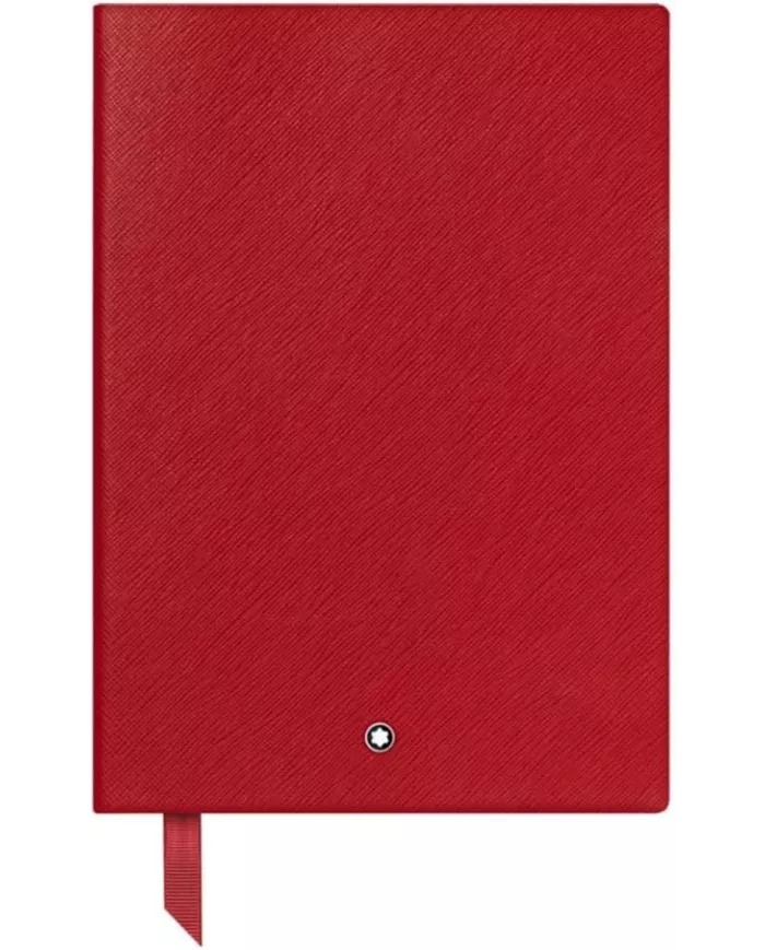 Carnet en cuir saffiano Rouge ligné