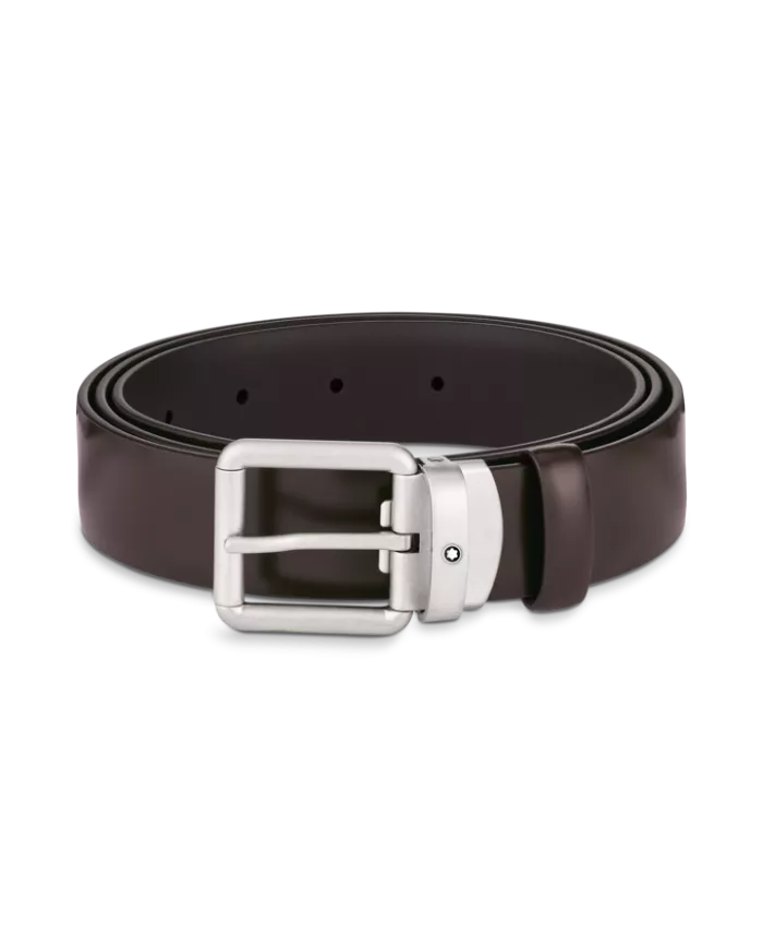 Ceinture en cuir marron brossé 30 mm