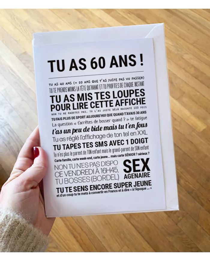 Carte Tout Est Dit "60 ans"