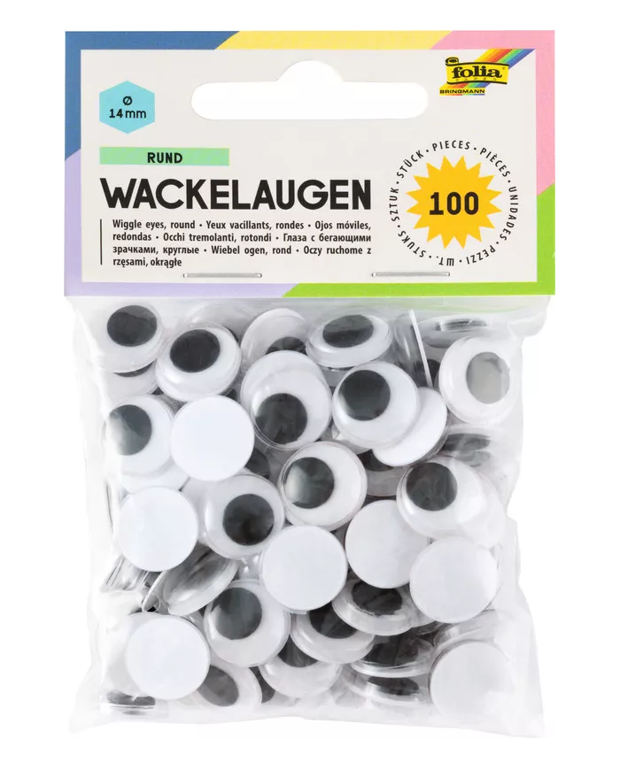 Yeux mobiles 14mm , 100 pcs