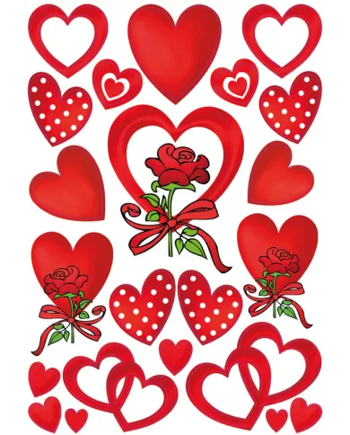 Stickers Herma Coeurs et roses