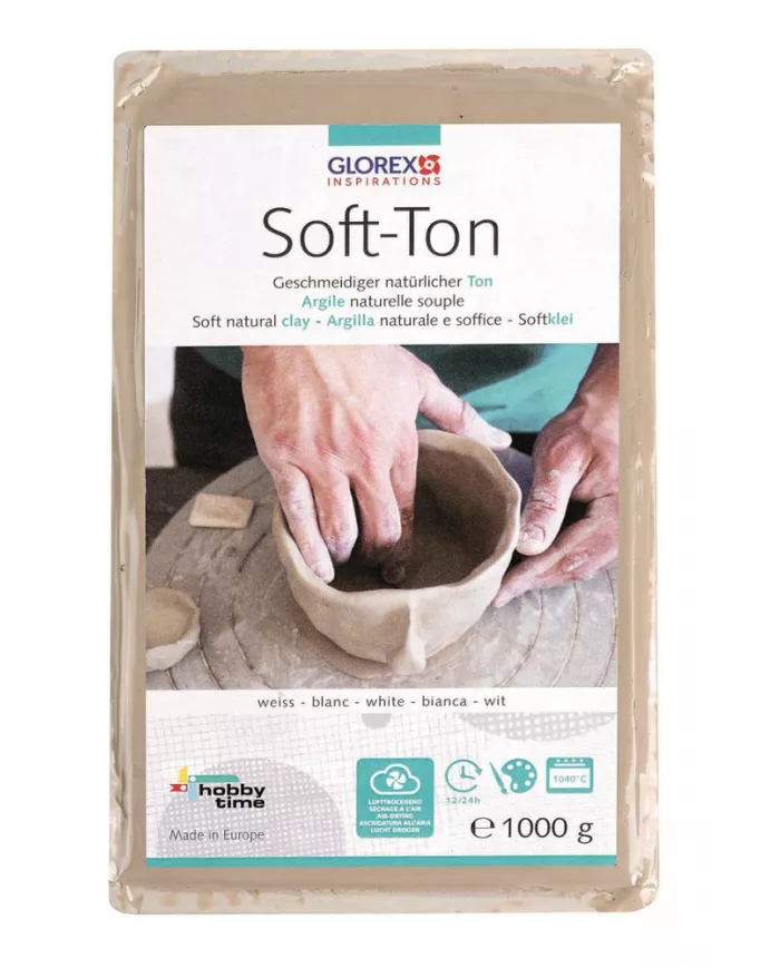 Soft-Ton, argile naturelle, blanc 1000g, séche à l'air