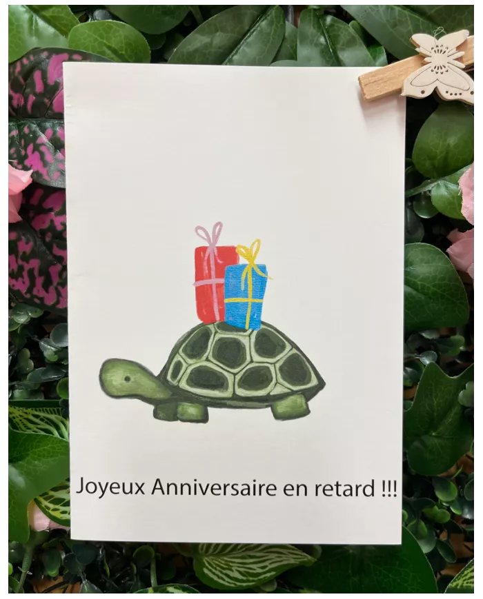 Carte B6 - Tortue Anniversaire