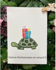 Carte B6 - Tortue Anniversaire