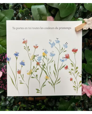 Carte Carrée - Couleurs de printemps