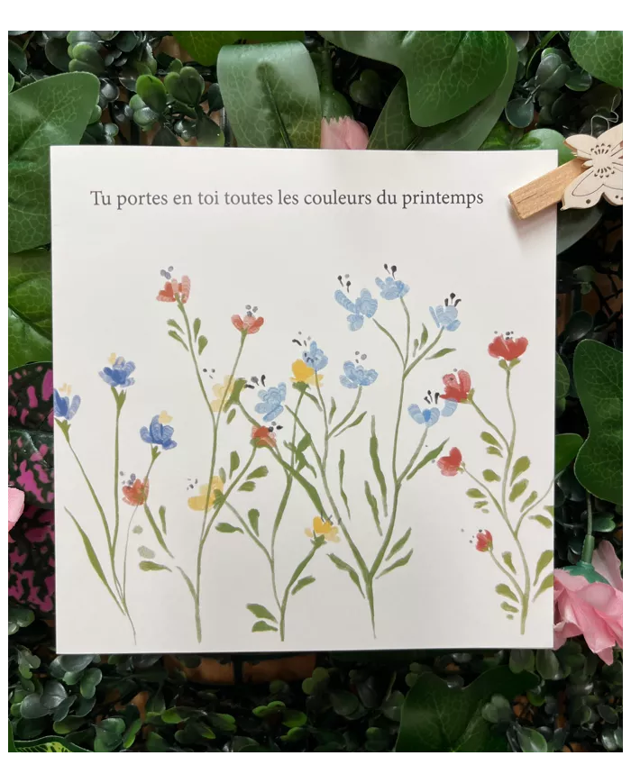 Carte Carrée - Couleurs de printemps