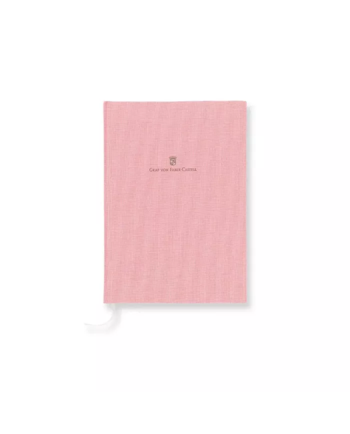 Cahier relié en lin A5 Rose Blush