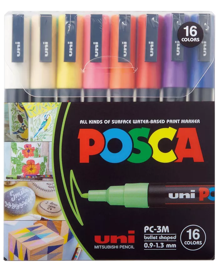 Etui 16 marqueurs UNI POSCA