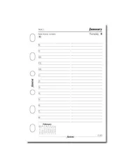 Filofax - Recharge POCKET 1 jour par page + heures en anglais  2025